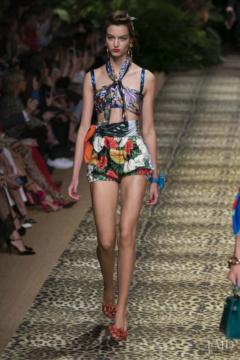 Lea Petanovic featured in  the Dolce & Gabbana fashion show for Spring/Summer 2020
