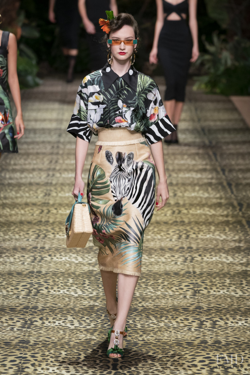 Polina Zavialova featured in  the Dolce & Gabbana fashion show for Spring/Summer 2020