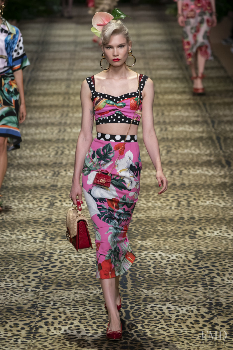 Natasha Surkova featured in  the Dolce & Gabbana fashion show for Spring/Summer 2020