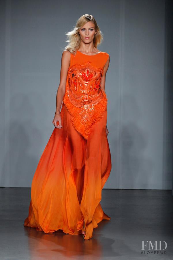 Anja Rubik featured in  the Matthew Williamson fashion show for Spring/Summer 2012