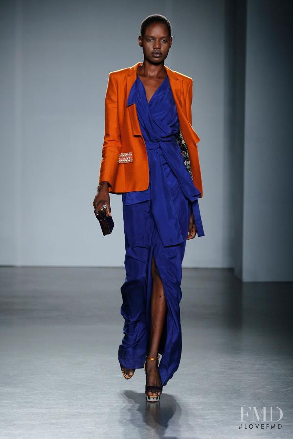 Ajak Deng featured in  the Matthew Williamson fashion show for Spring/Summer 2012