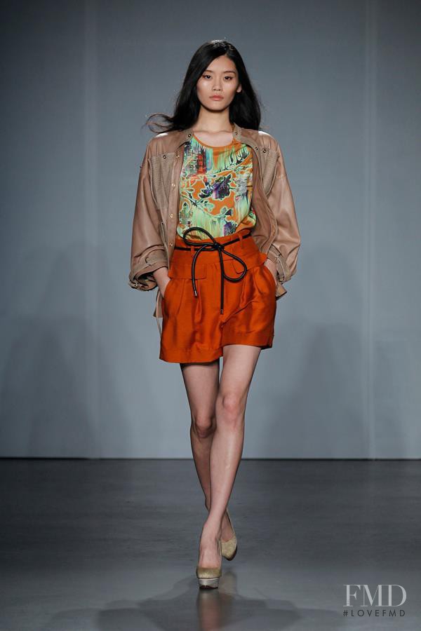 Ming Xi featured in  the Matthew Williamson fashion show for Spring/Summer 2012