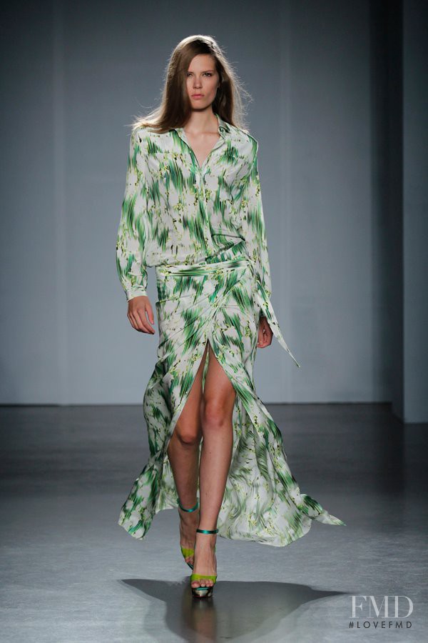 Caroline Brasch Nielsen featured in  the Matthew Williamson fashion show for Spring/Summer 2012