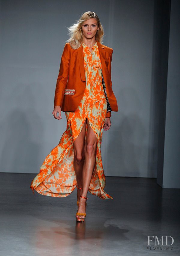 Anja Rubik featured in  the Matthew Williamson fashion show for Spring/Summer 2012