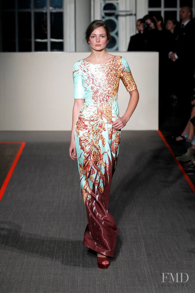 Eniko Mihalik featured in  the Matthew Williamson fashion show for Autumn/Winter 2012