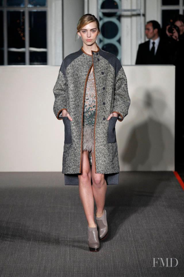 Emily Senko featured in  the Matthew Williamson fashion show for Autumn/Winter 2012
