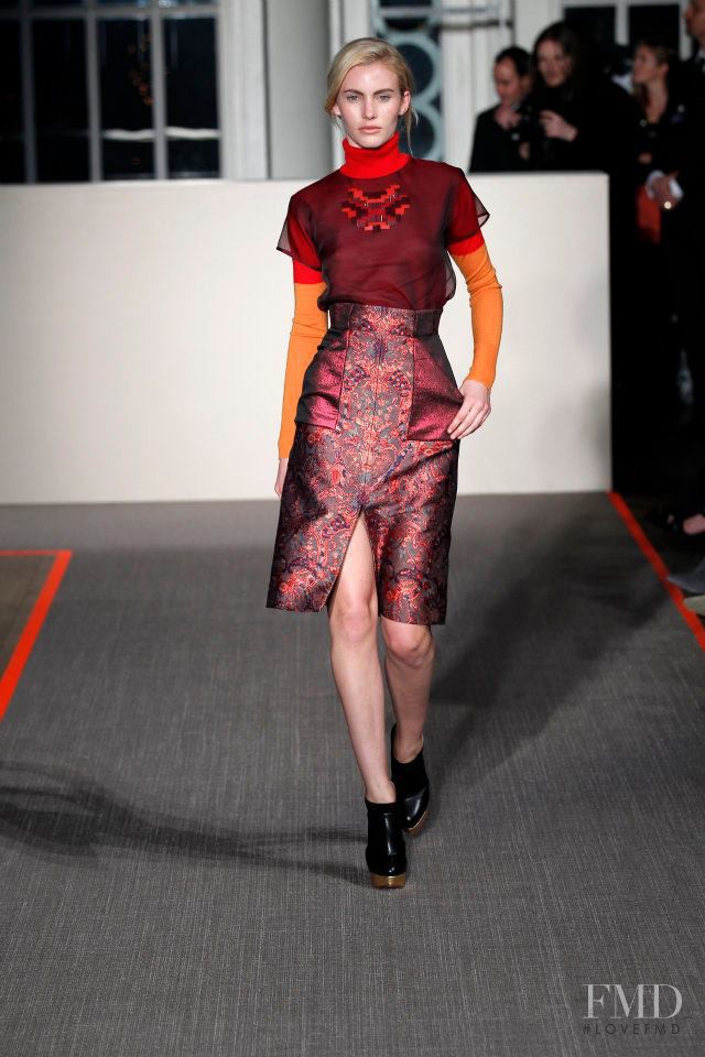Emily Baker featured in  the Matthew Williamson fashion show for Autumn/Winter 2012
