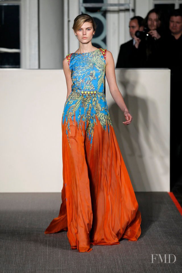 Maryna Linchuk featured in  the Matthew Williamson fashion show for Autumn/Winter 2012