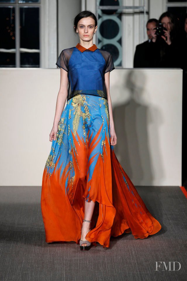 Erjona Ala featured in  the Matthew Williamson fashion show for Autumn/Winter 2012