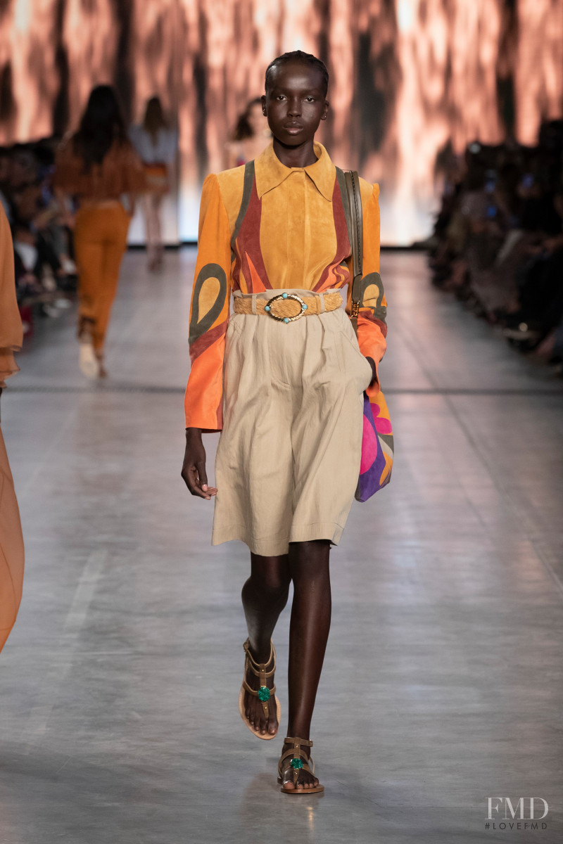 Ajok Madel featured in  the Alberta Ferretti fashion show for Spring/Summer 2020