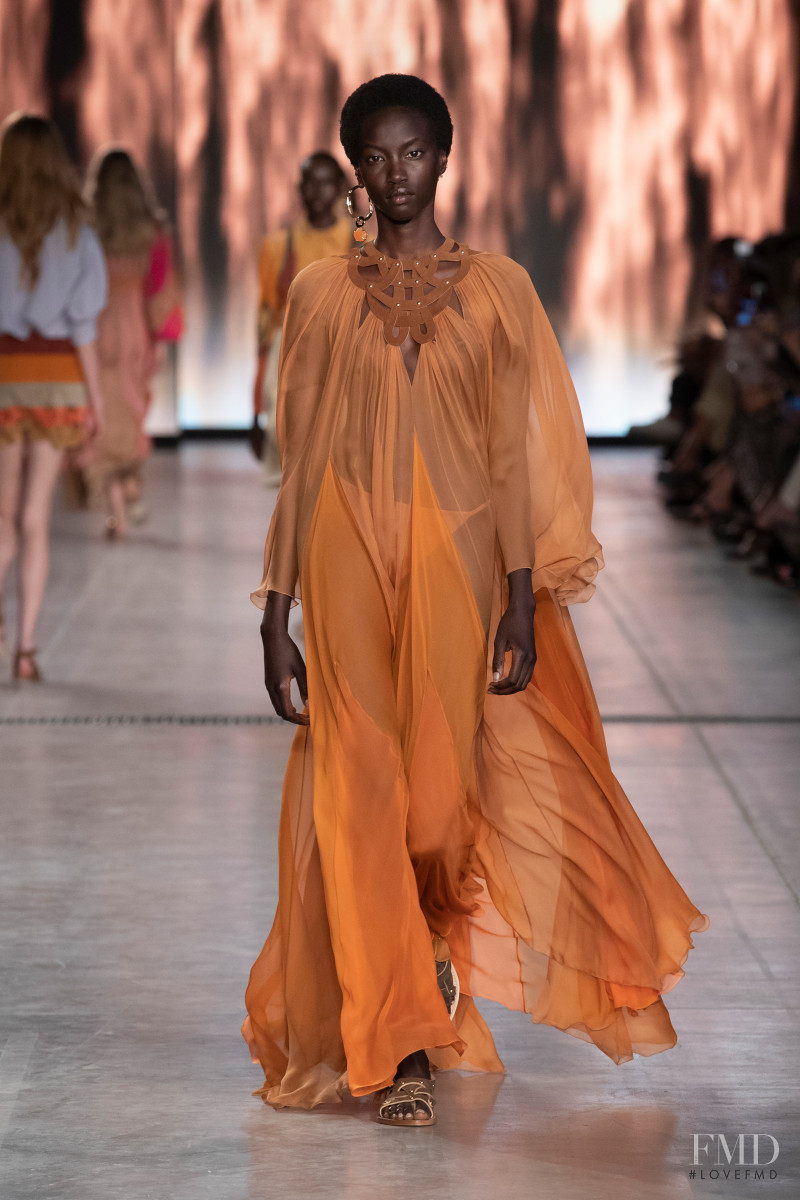 Anok Yai featured in  the Alberta Ferretti fashion show for Spring/Summer 2020