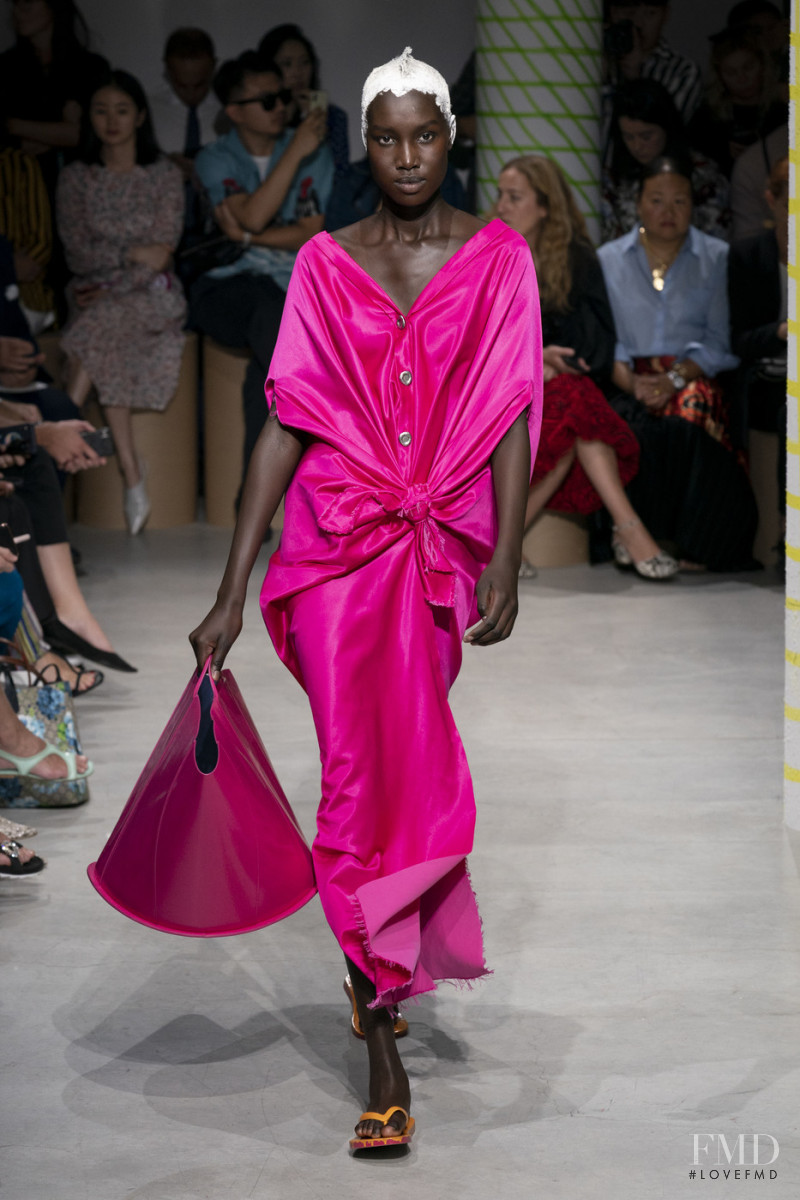 Nya Gatbel featured in  the Marni fashion show for Spring/Summer 2020