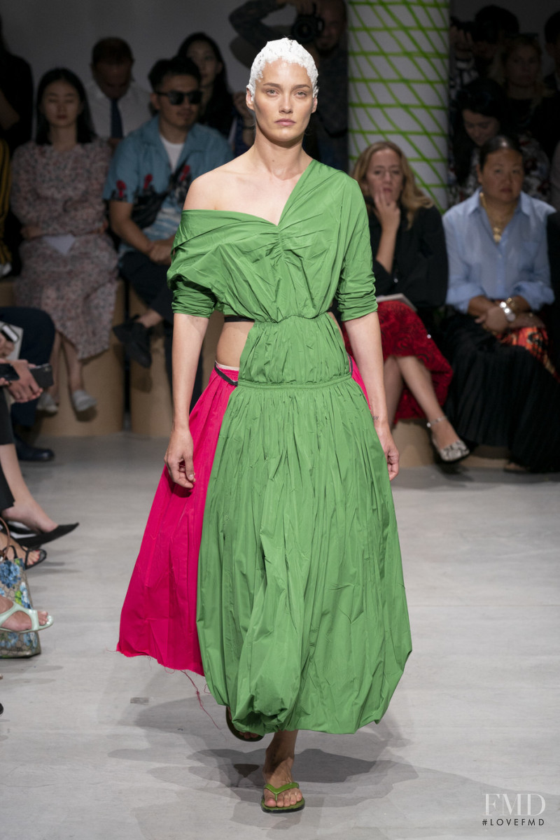 Karmen Pedaru featured in  the Marni fashion show for Spring/Summer 2020
