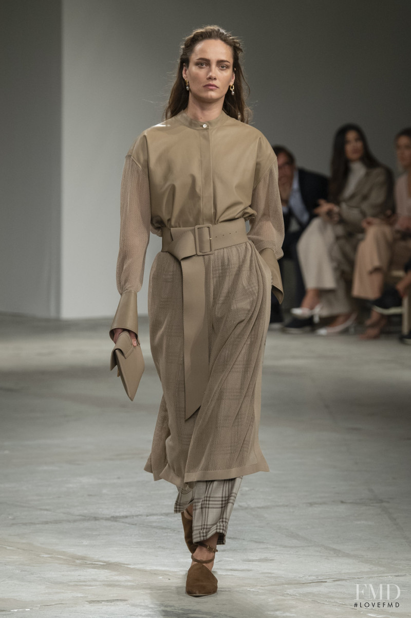 Karmen Pedaru featured in  the Agnona fashion show for Spring/Summer 2020
