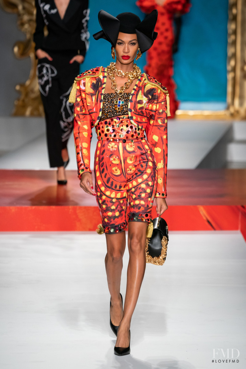 Joan Smalls featured in  the Moschino fashion show for Spring/Summer 2020