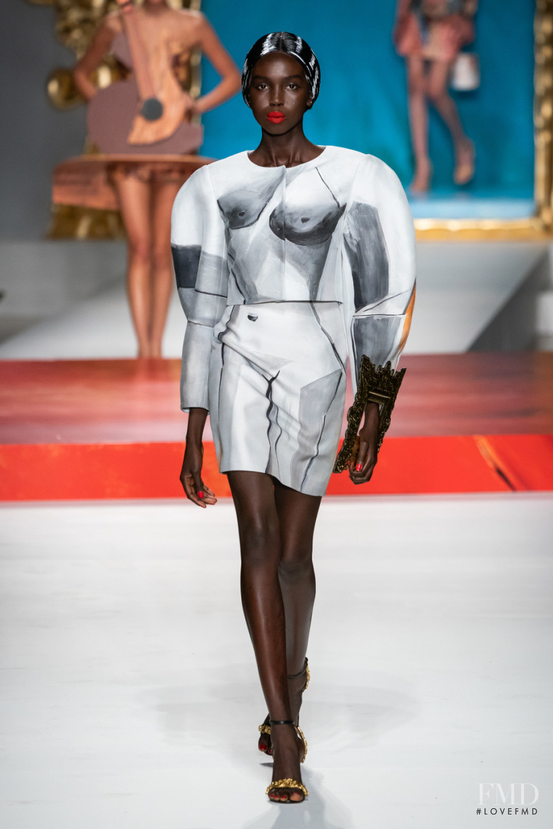 Ajok Madel featured in  the Moschino fashion show for Spring/Summer 2020