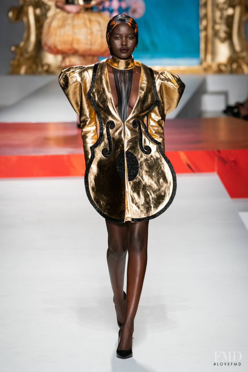 Adut Akech Bior featured in  the Moschino fashion show for Spring/Summer 2020