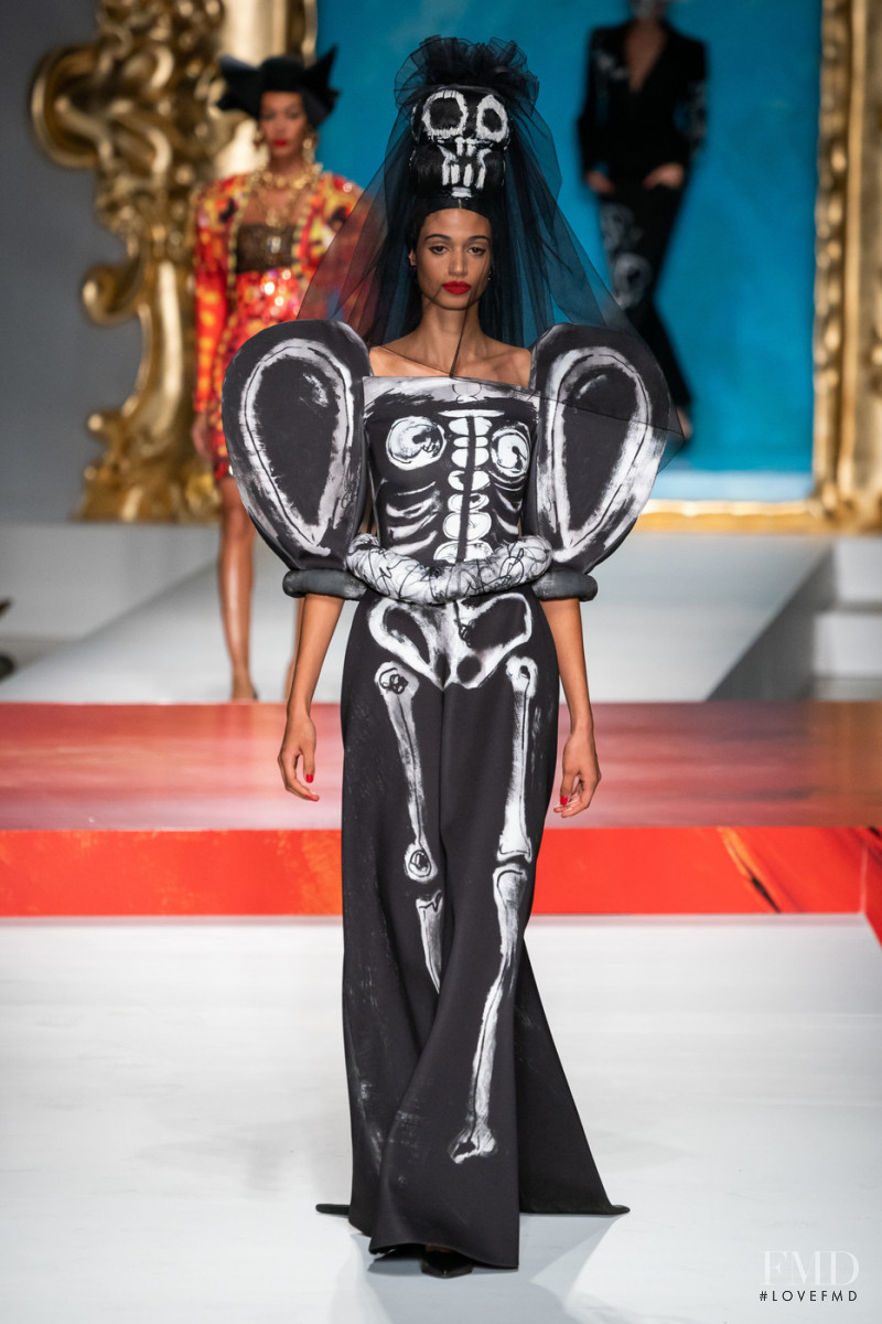 Malika El Maslouhi featured in  the Moschino fashion show for Spring/Summer 2020