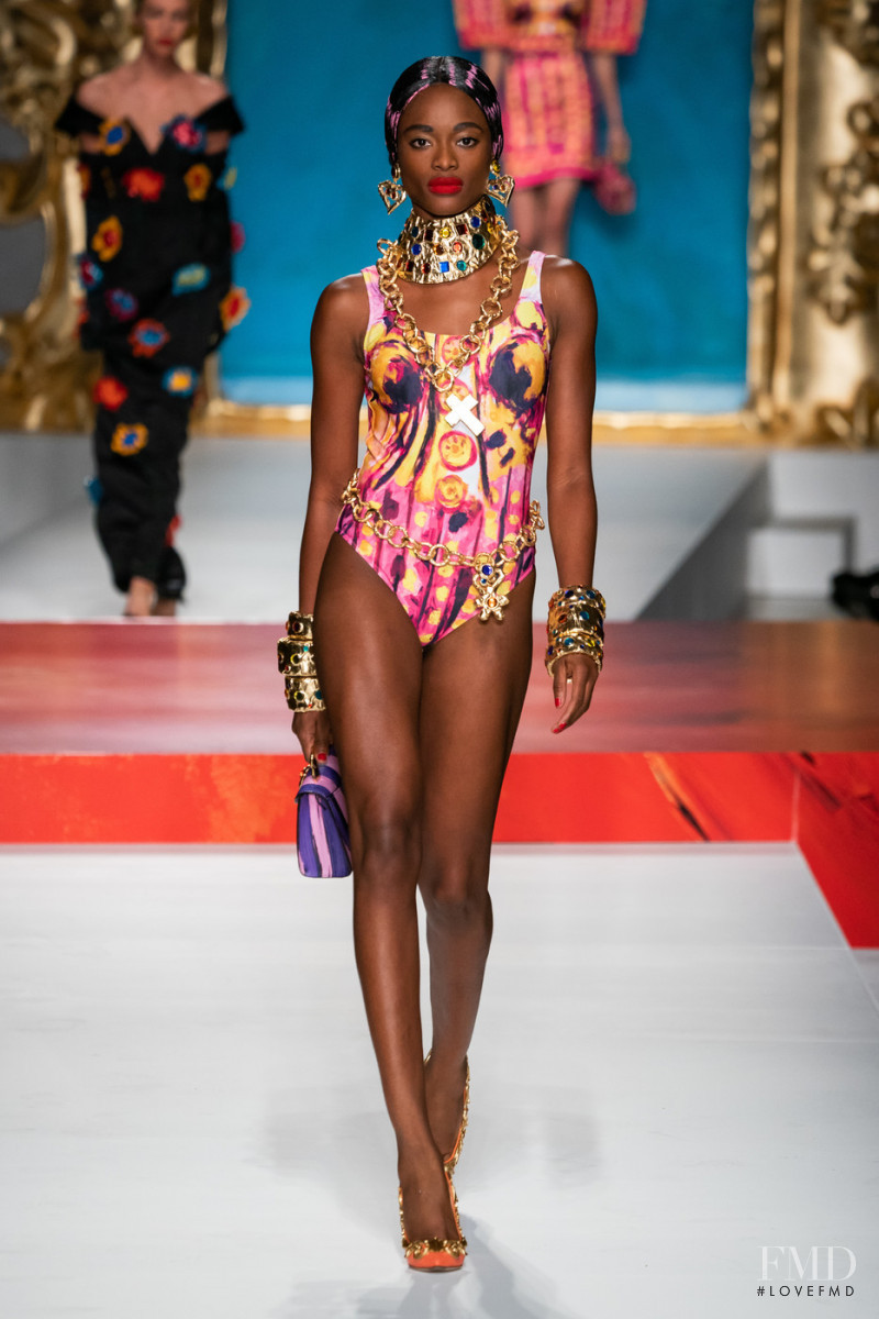 Mayowa Nicholas featured in  the Moschino fashion show for Spring/Summer 2020