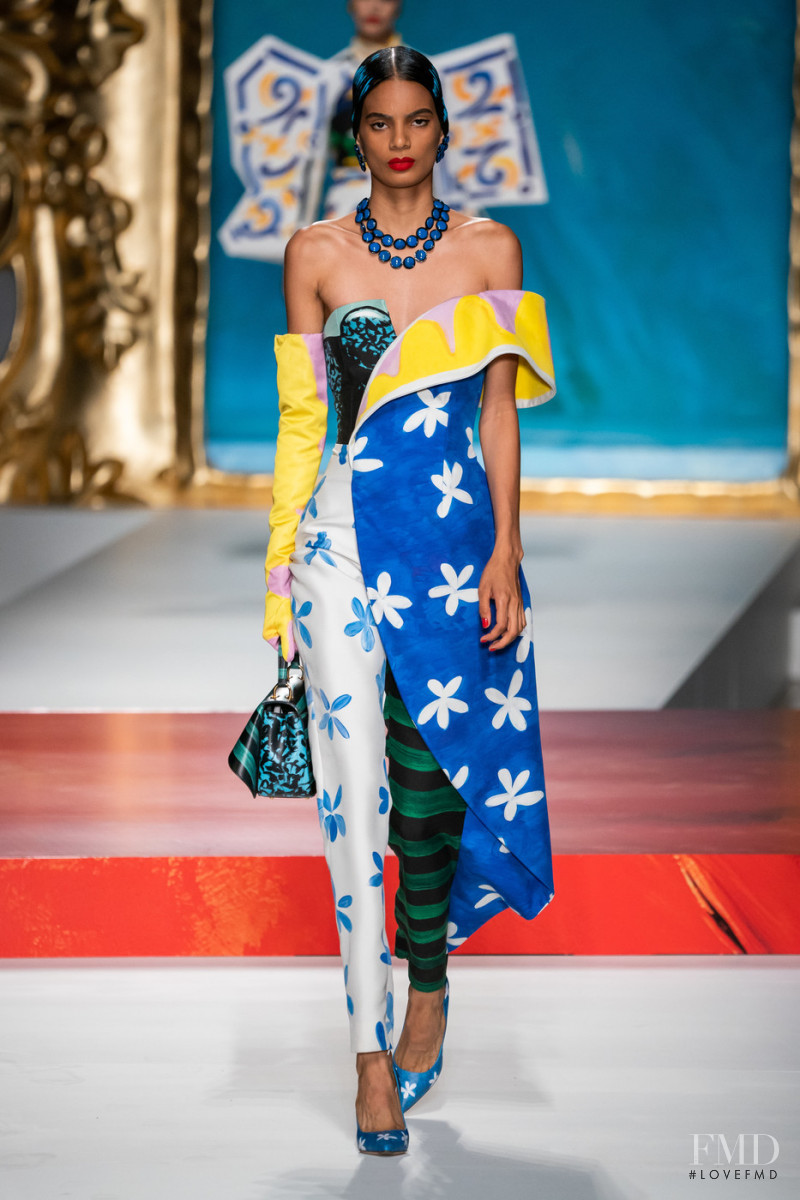 Annibelis Baez featured in  the Moschino fashion show for Spring/Summer 2020