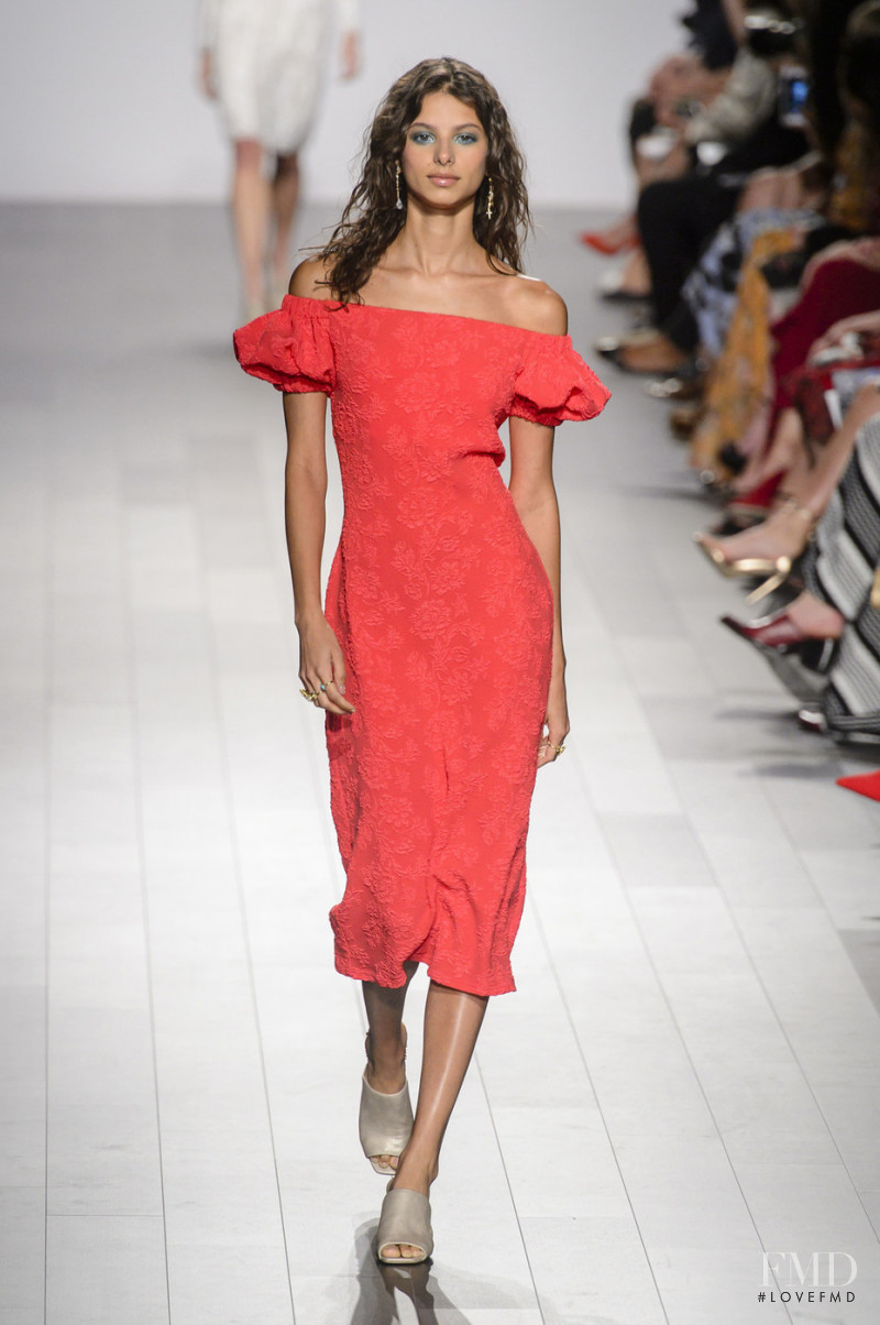 Bruna Lirio featured in  the Tadashi Shoji fashion show for Spring/Summer 2018