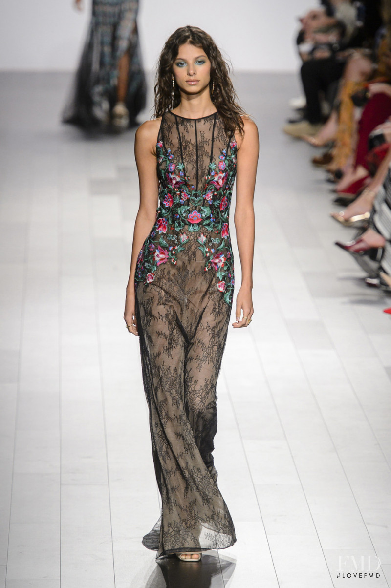 Bruna Lirio featured in  the Tadashi Shoji fashion show for Spring/Summer 2018