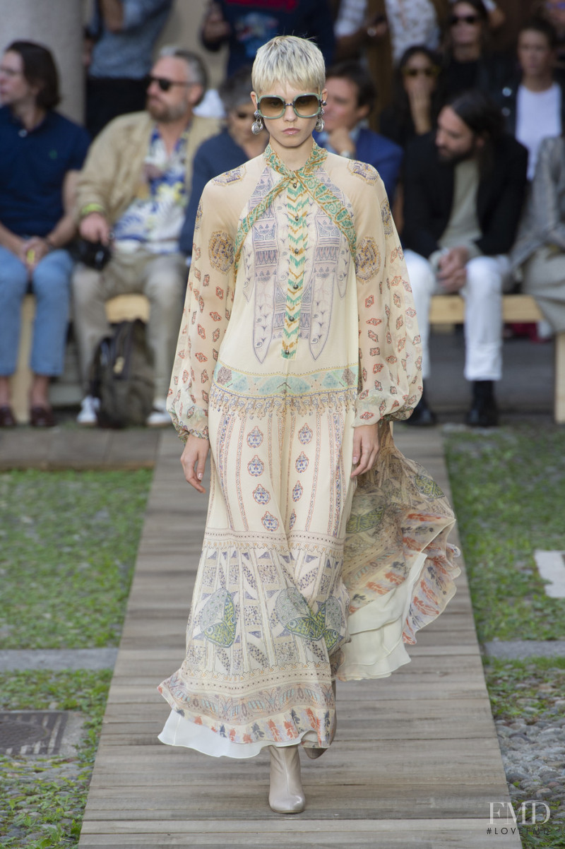 Maike Inga featured in  the Etro fashion show for Spring/Summer 2020
