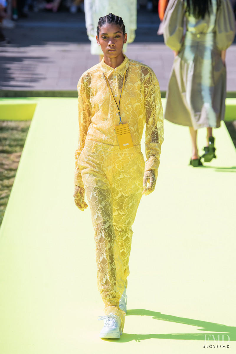 Licett Morillo featured in  the MSGM fashion show for Spring/Summer 2020