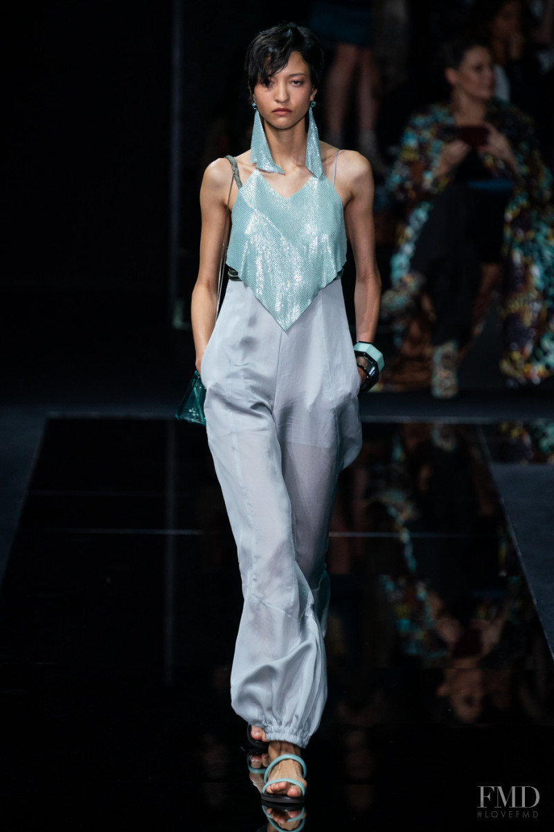 America Gonzalez featured in  the Emporio Armani fashion show for Spring/Summer 2020