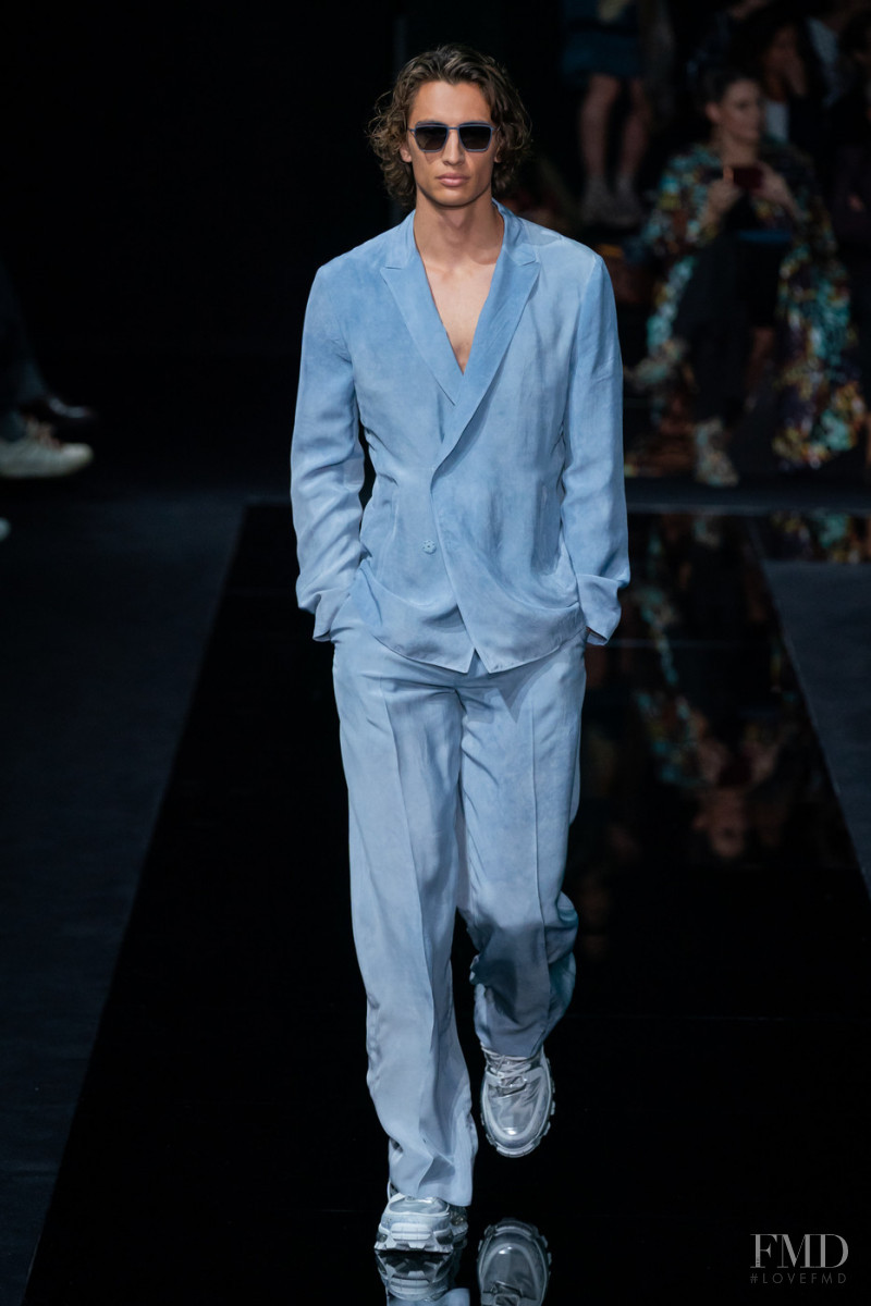 James Turlington featured in  the Emporio Armani fashion show for Spring/Summer 2020