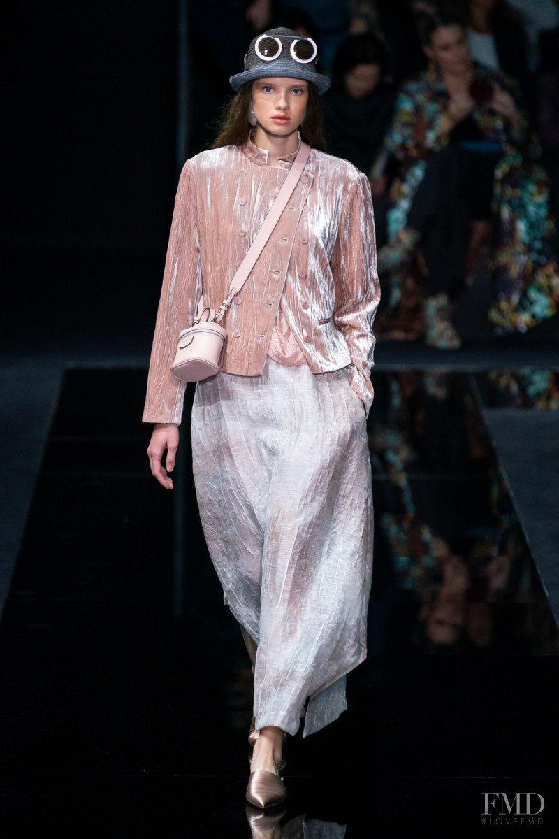 Nikolina Maticevic featured in  the Emporio Armani fashion show for Spring/Summer 2020
