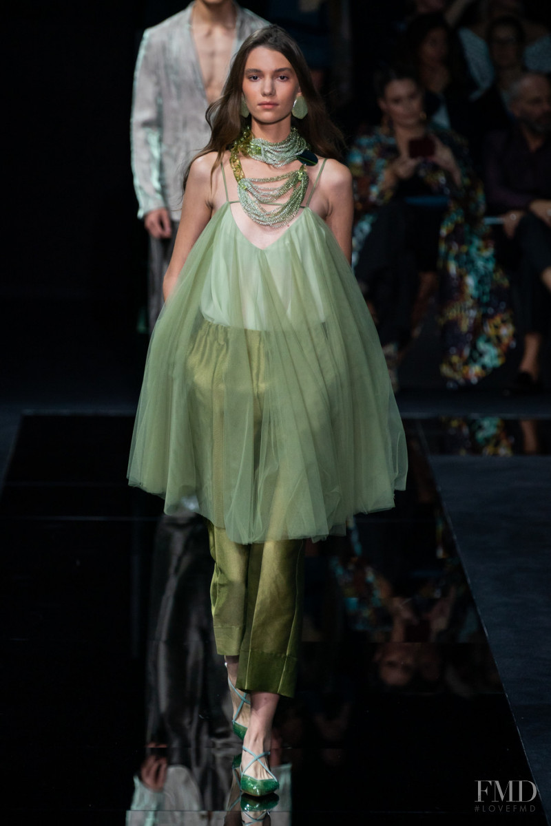 Ksenia Korshunova featured in  the Emporio Armani fashion show for Spring/Summer 2020