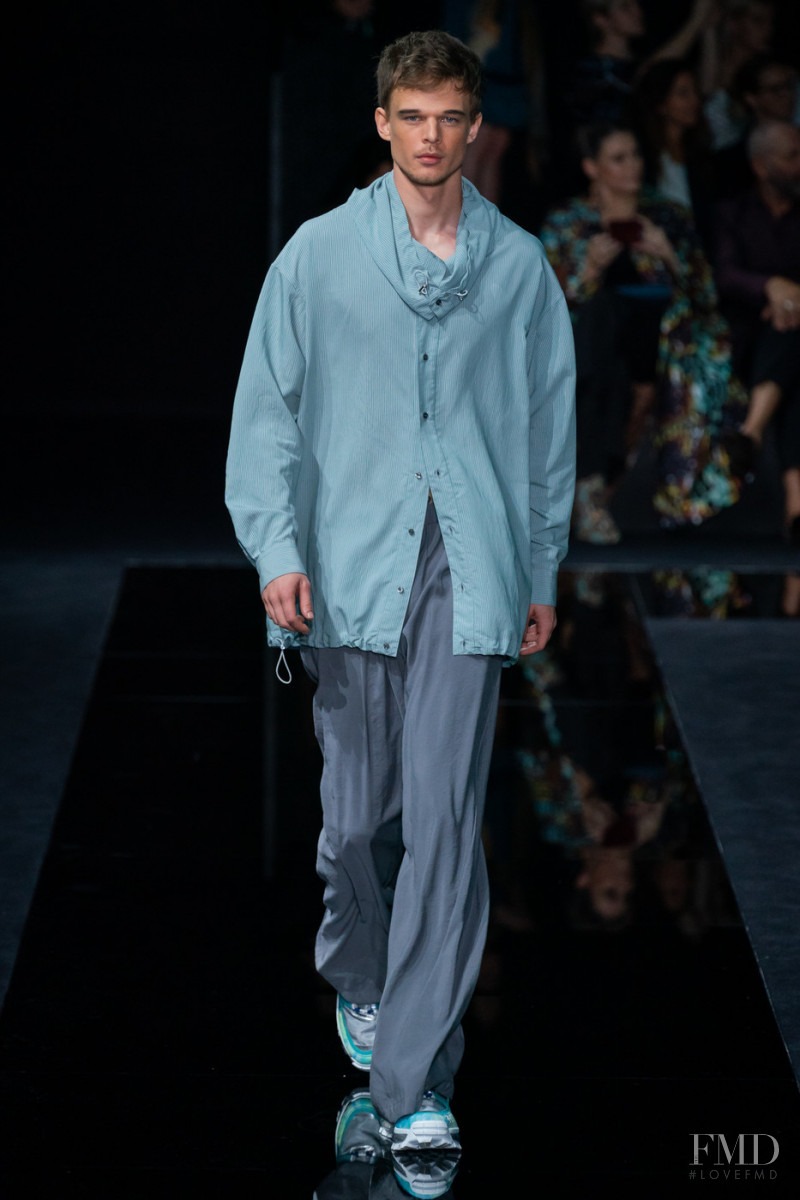 Andre Bona featured in  the Emporio Armani fashion show for Spring/Summer 2020
