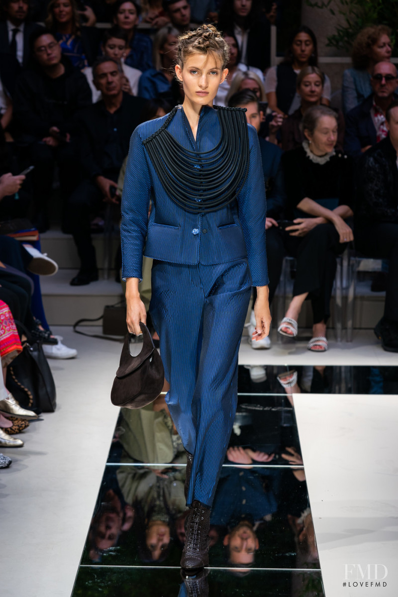 Louise Lefebure featured in  the Giorgio Armani fashion show for Spring/Summer 2020