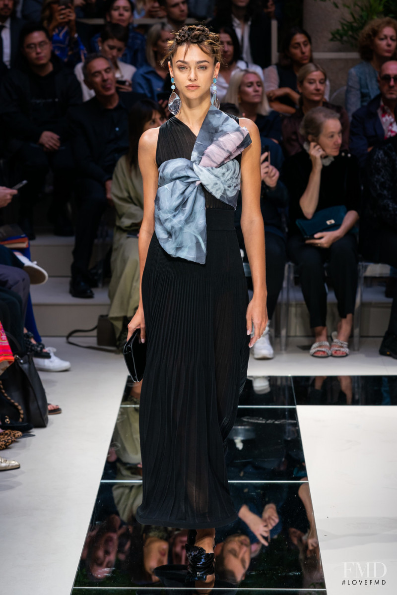 Zhenya Katava featured in  the Giorgio Armani fashion show for Spring/Summer 2020