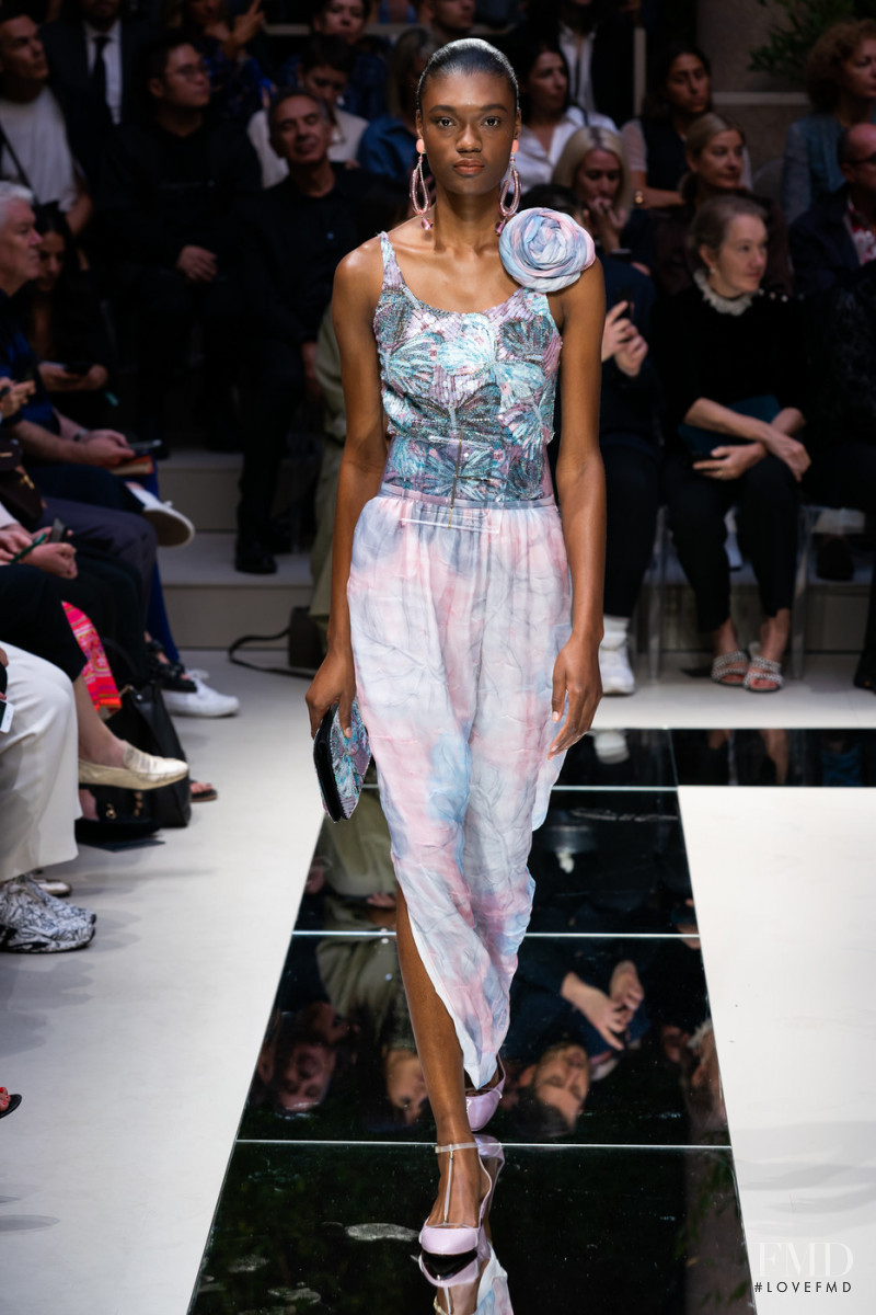 Naki Depass featured in  the Giorgio Armani fashion show for Spring/Summer 2020