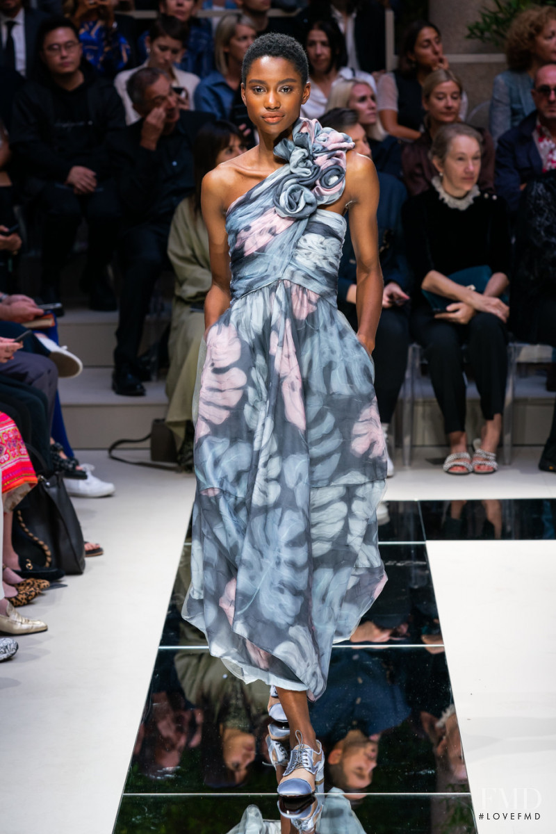 Tara Falla featured in  the Giorgio Armani fashion show for Spring/Summer 2020
