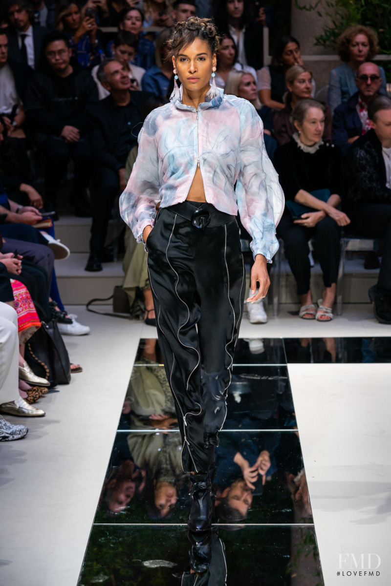 Cindy Bruna featured in  the Giorgio Armani fashion show for Spring/Summer 2020