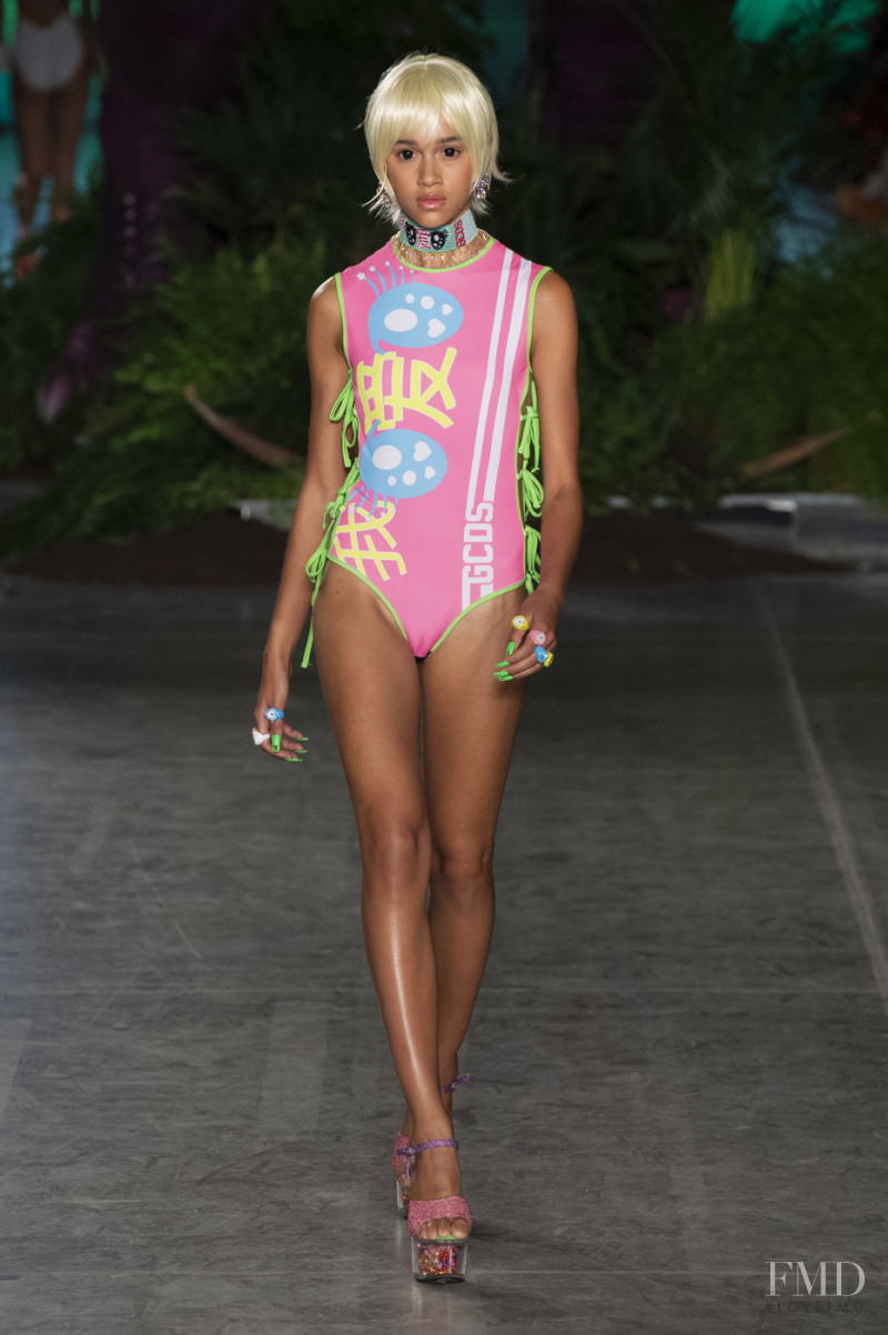 Mara Kasanpawiro featured in  the GCDS fashion show for Spring/Summer 2020