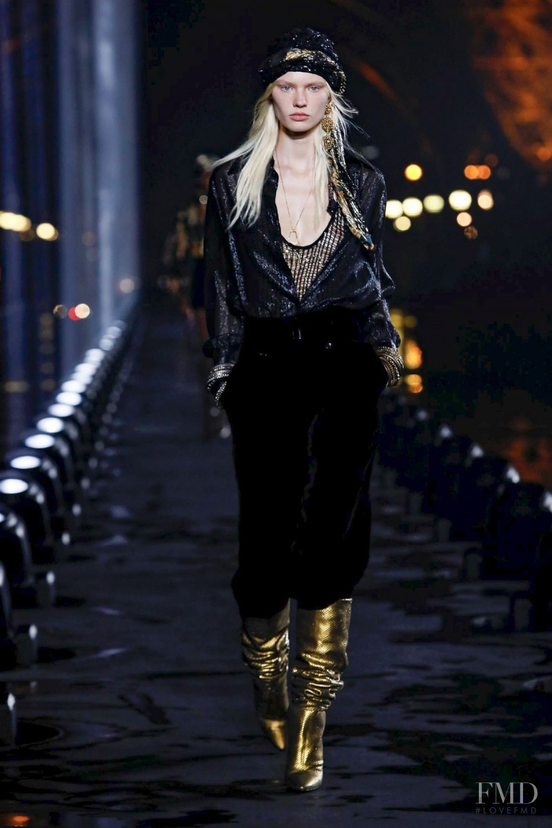 Vilma Sjöberg featured in  the Saint Laurent fashion show for Spring/Summer 2020