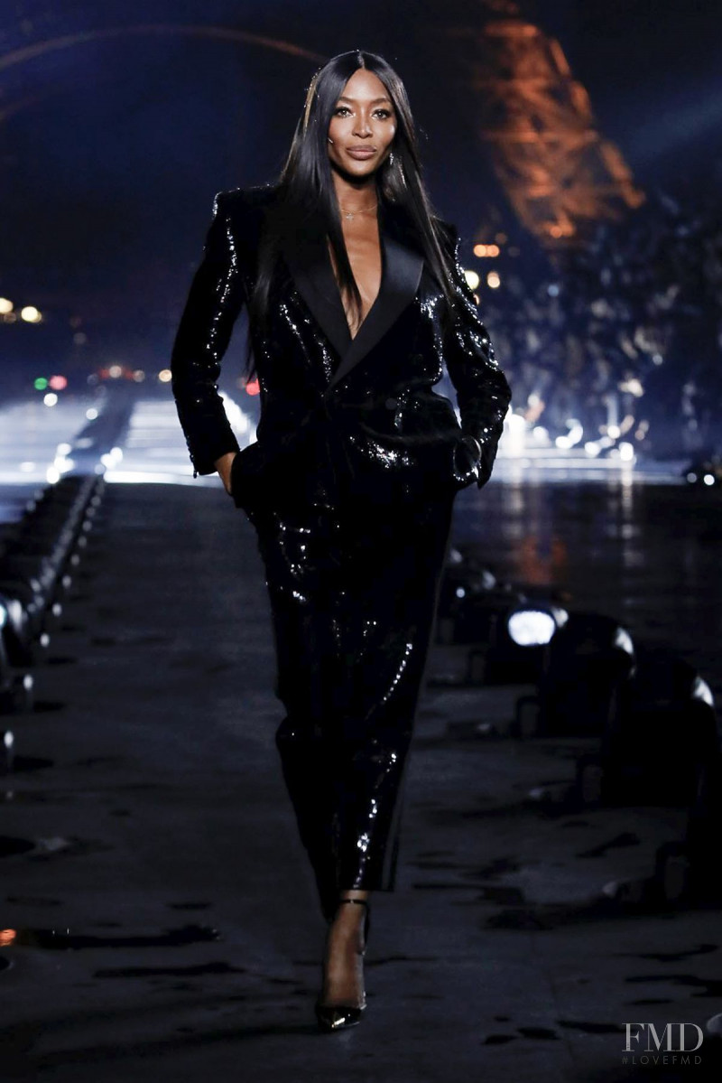 Naomi Campbell featured in  the Saint Laurent fashion show for Spring/Summer 2020