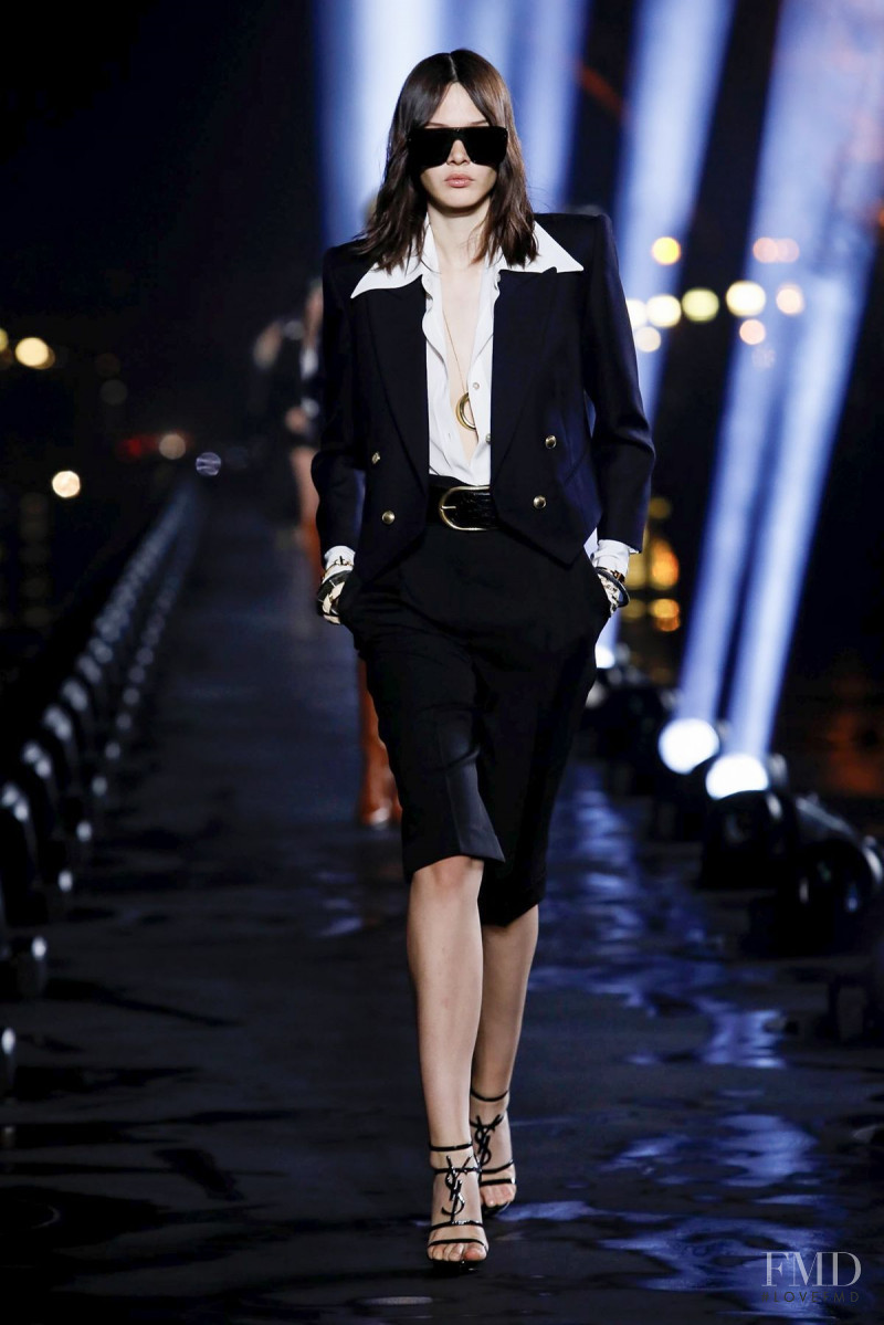 Mag Cysewska featured in  the Saint Laurent fashion show for Spring/Summer 2020