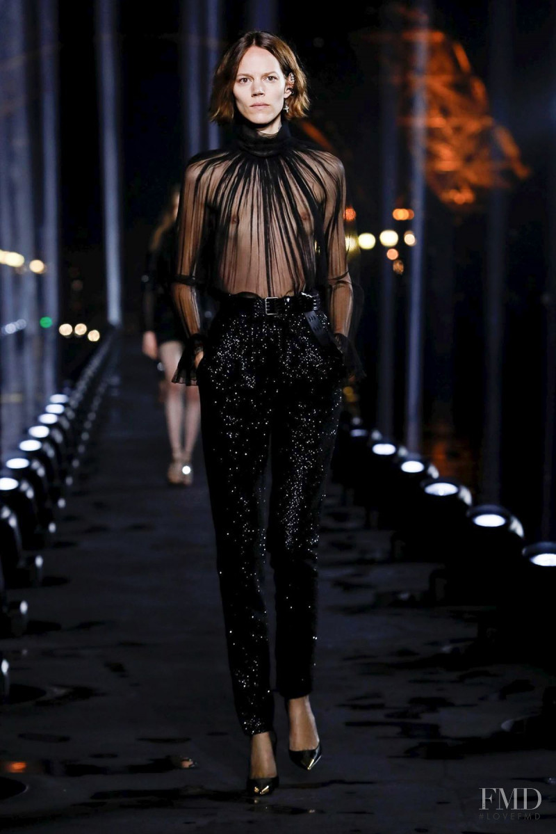 Freja Beha Erichsen featured in  the Saint Laurent fashion show for Spring/Summer 2020