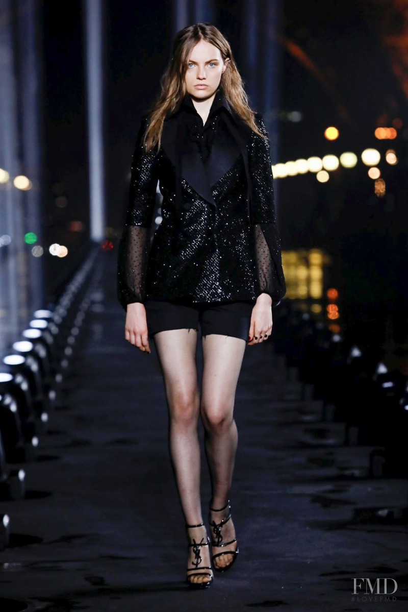 Fran Summers featured in  the Saint Laurent fashion show for Spring/Summer 2020