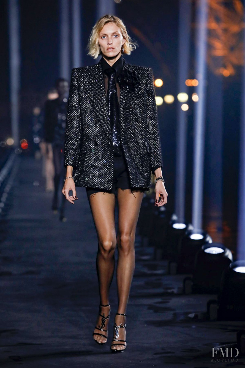 Anja Rubik featured in  the Saint Laurent fashion show for Spring/Summer 2020