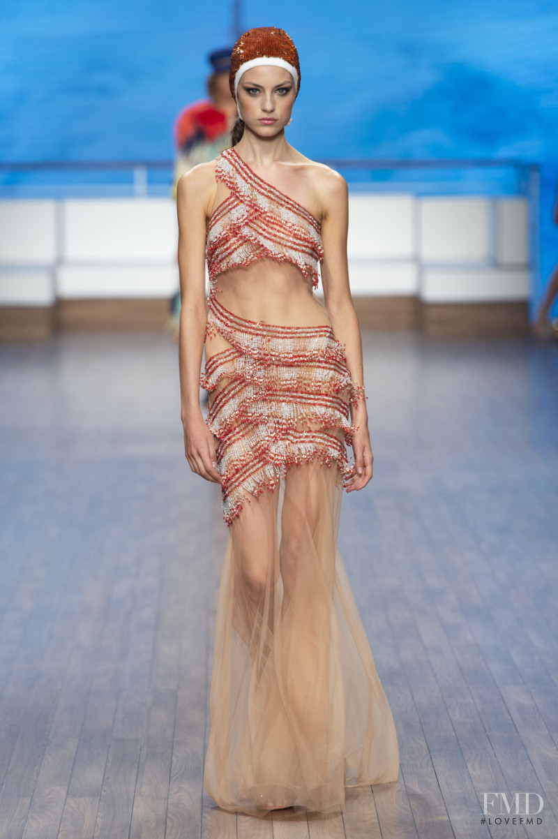 Caroline Knudsen featured in  the Elisabetta Franchi fashion show for Spring/Summer 2020