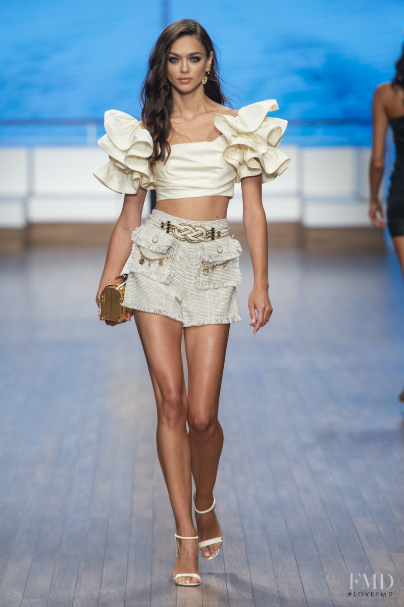 Zhenya Katava featured in  the Elisabetta Franchi fashion show for Spring/Summer 2020