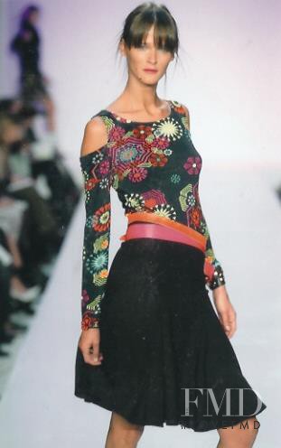 Carmen Kass featured in  the Matthew Williamson fashion show for Autumn/Winter 2003
