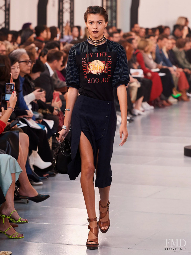 Danielle Lashley featured in  the Chloe fashion show for Spring/Summer 2020