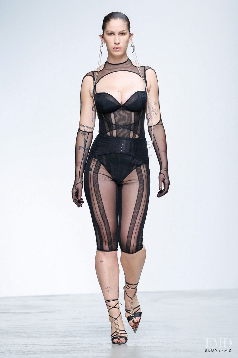 Trinity Trice featured in  the Mugler fashion show for Spring/Summer 2020